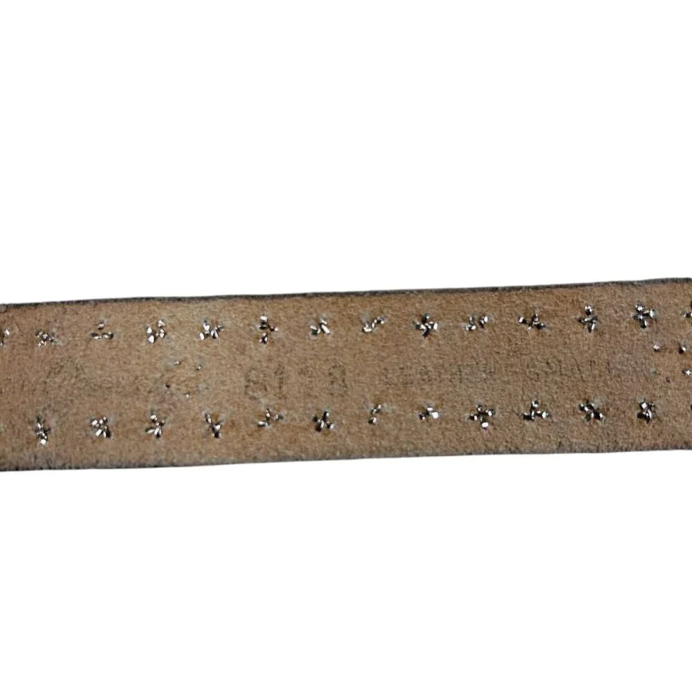 Omega Girls Leather Belt Cowgirl Studded Black Silver Turquoise Like Rodeo Weste